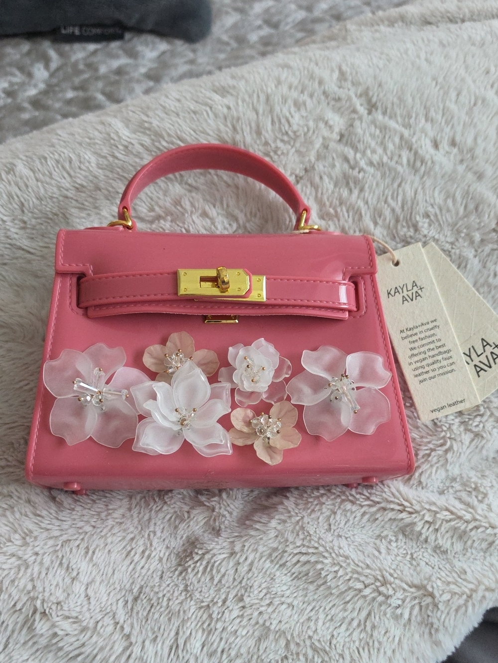 Pink Floral Mini Top-Handle Bag